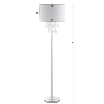 Abigail 61" Crystal / Metal LED Floor Lamp - JONATHAN Y
